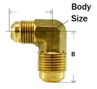 Forged Reducing Elbow 45deg Flare Diagram